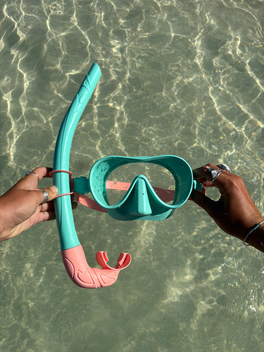 Aqua Marine / Coral Two Tone Combo Snorkelling Set