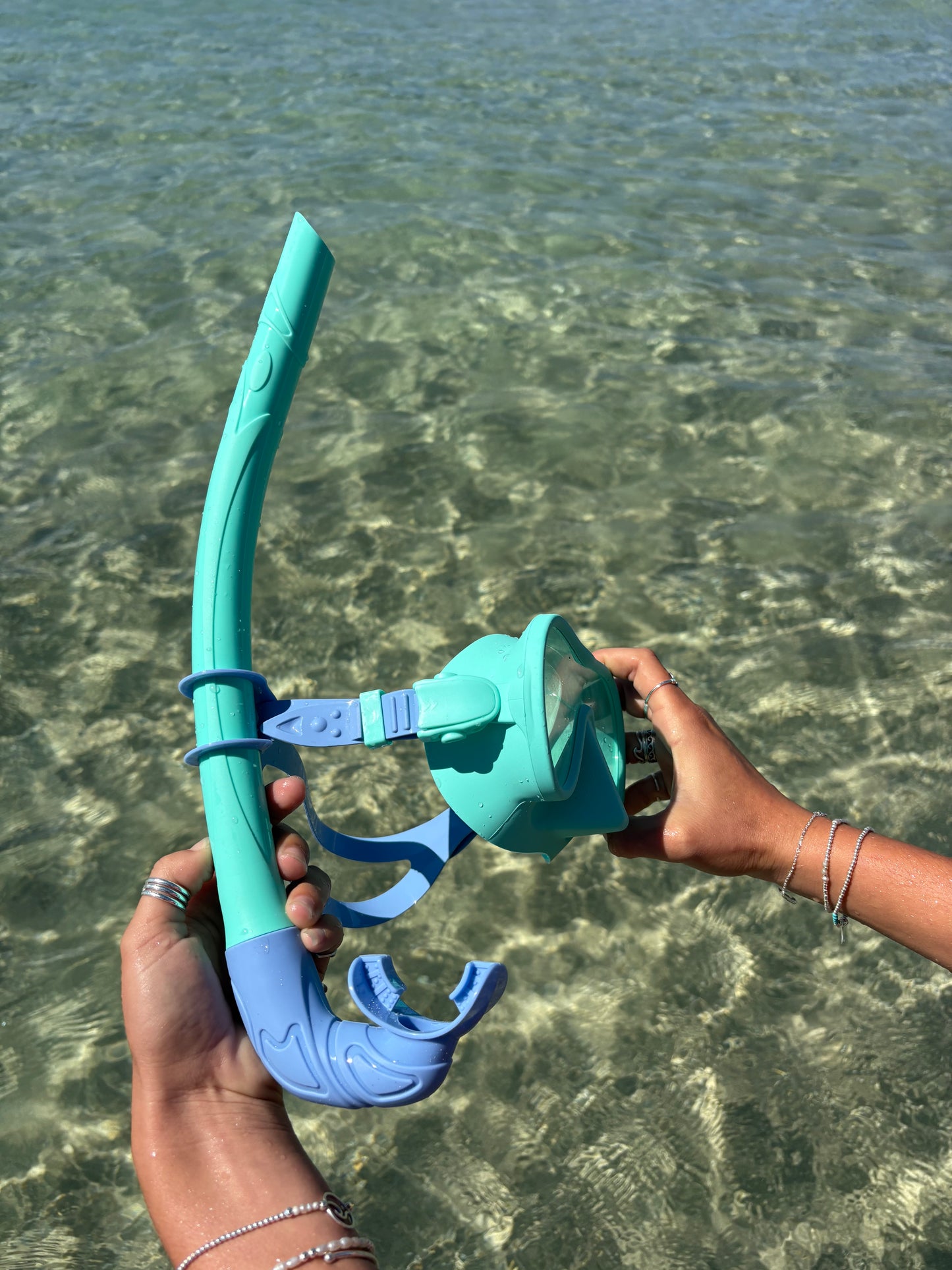 Aqua Marine / Ocean Blue Two Tone Combo Snorkelling Set