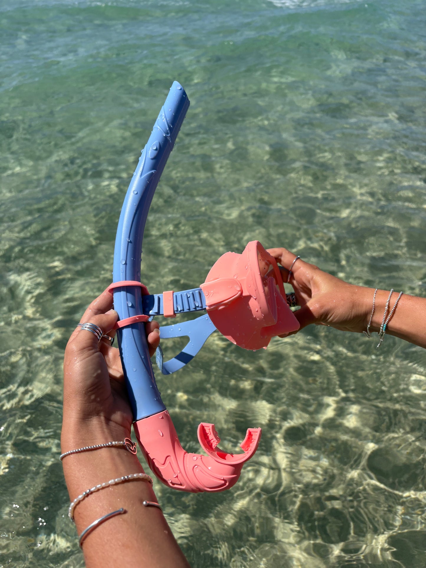 Coral / Ocean Blue Two Tone Combo Snorkelling Set