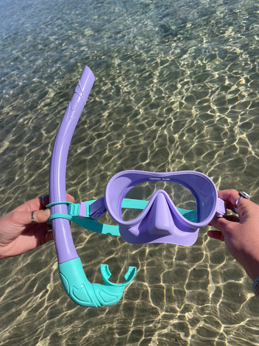 Lilac / Aqua Marine Two Tone Combo Snorkelling Set