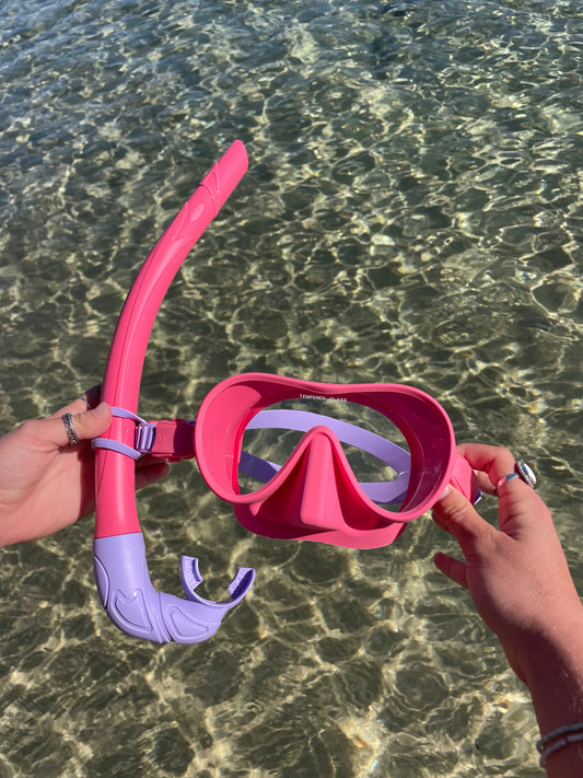 Hibiscus Pink / Lilac Two Tone Combo Snorkelling Set