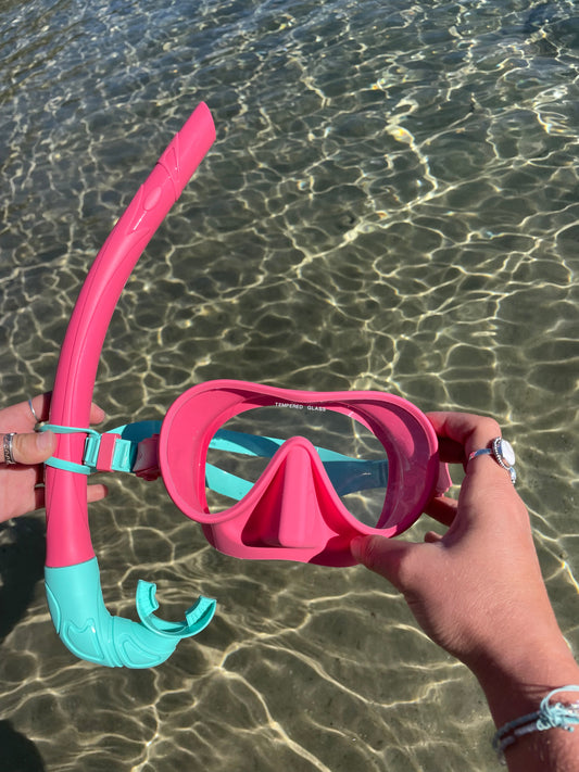 Hibiscus Pink / Aqua Marine Two Tone Combo Snorkelling Set