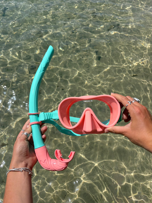 Coral / Aqua Marine Two Tone Combo Snorkelling Set