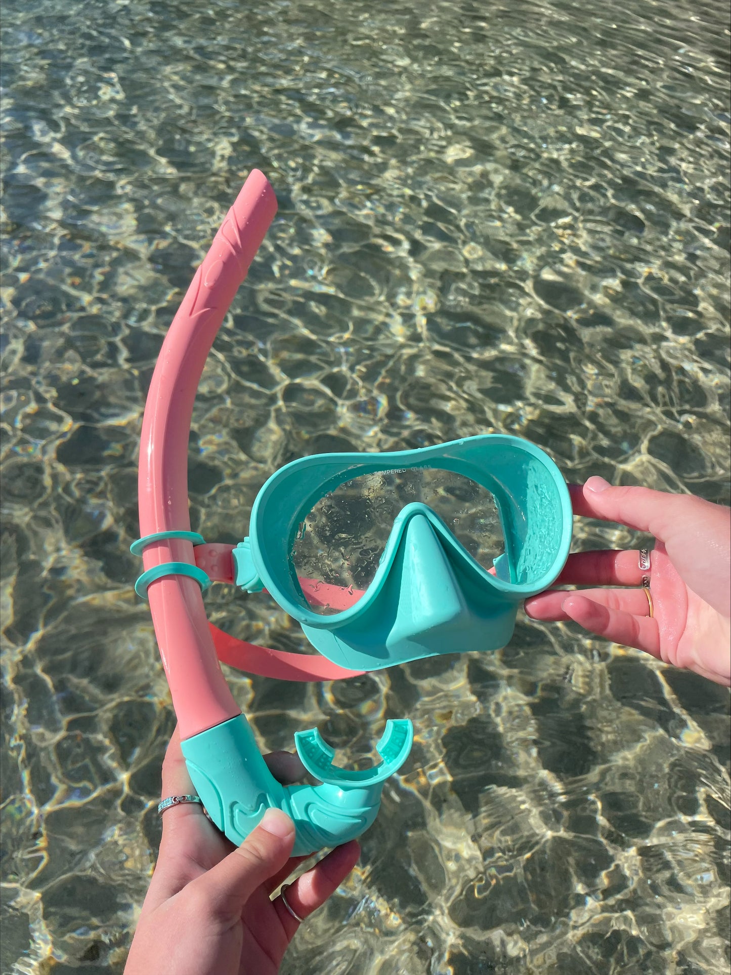 Aqua Marine / Coral Two Tone Combo Snorkelling Set