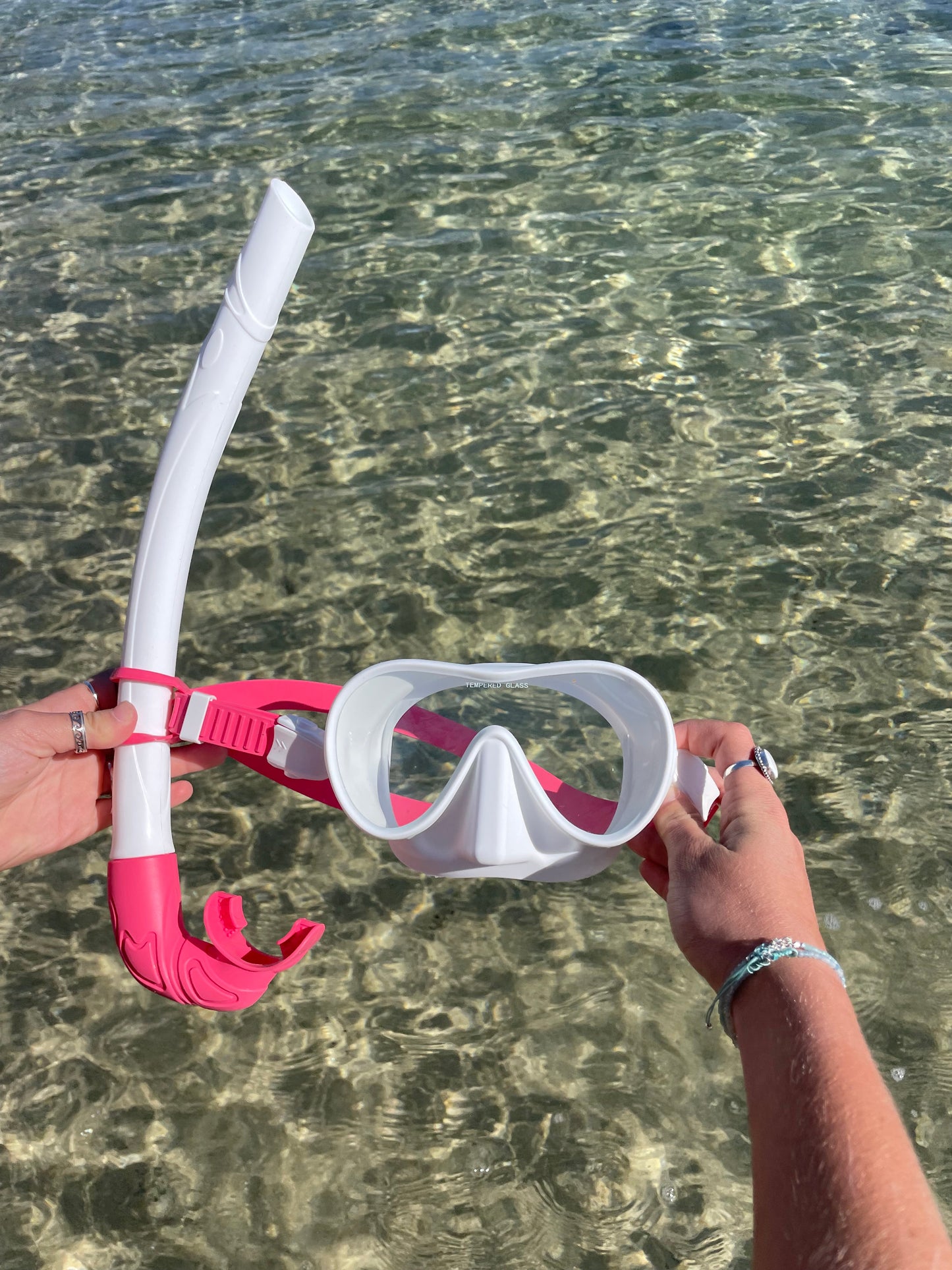 Whitewash / Hibiscus Pink Two Tone Combo Snorkelling Set