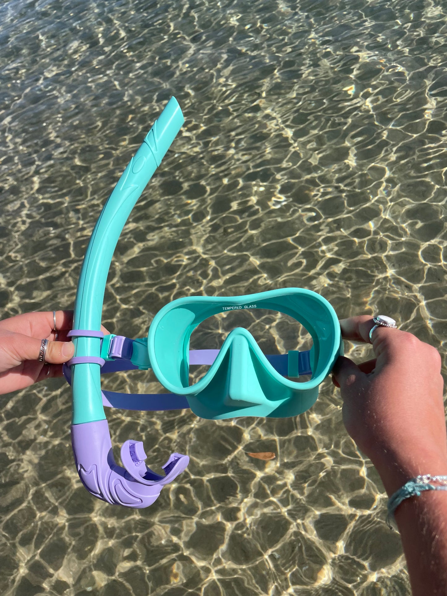 Aqua Marine / Purple Two Tone Combo Snorkelling Set