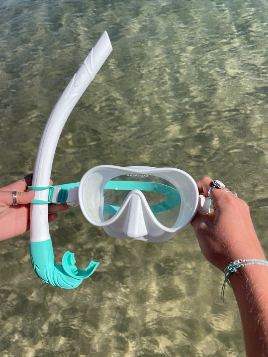 Whitewash / Aqua Marine Two Tone Combo Snorkelling Set