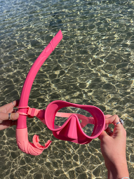 Hibiscus Pink / Coral Two Tone Combo Snorkelling Set