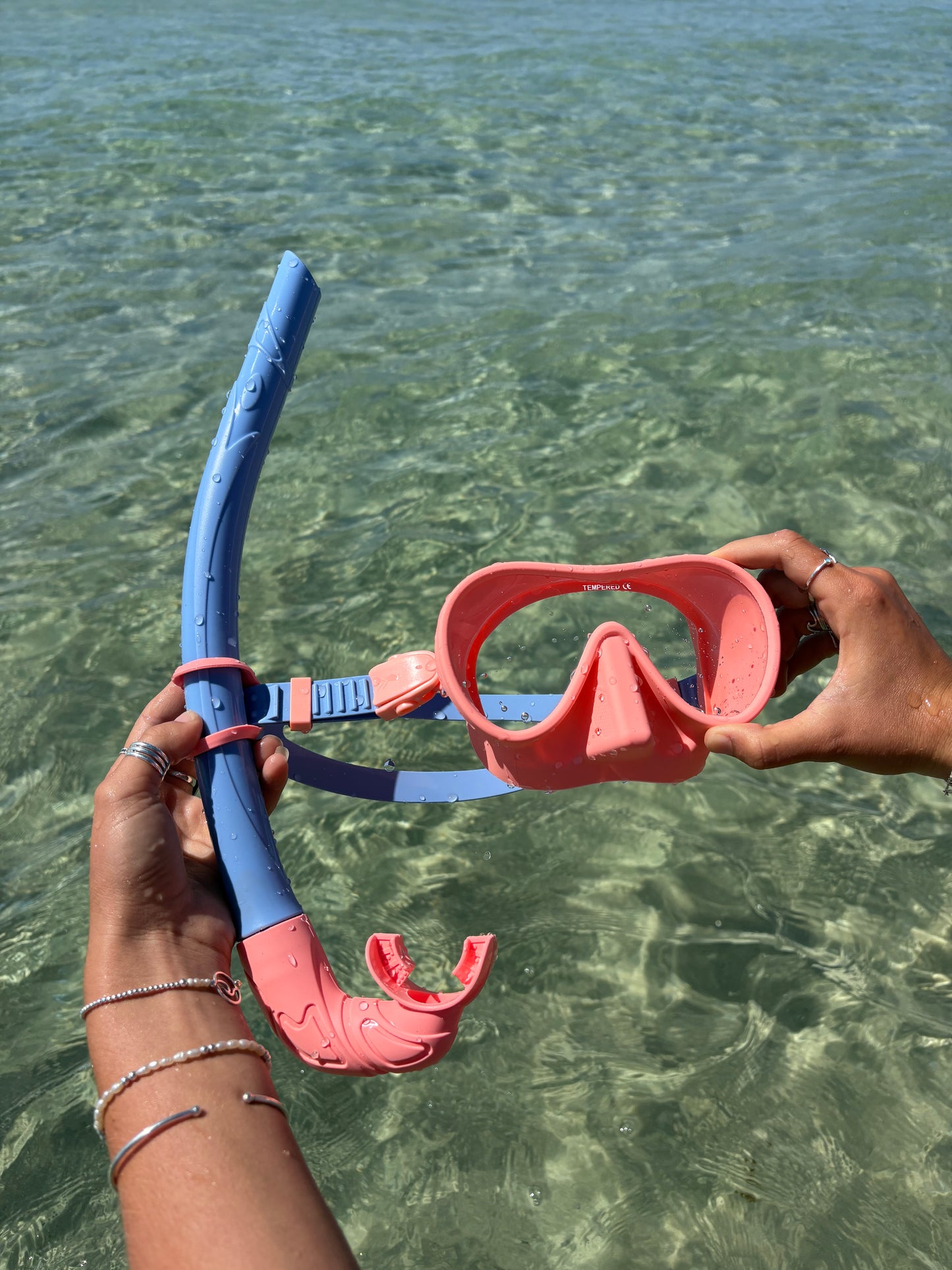 Coral / Ocean Blue Two Tone Combo Snorkelling Set