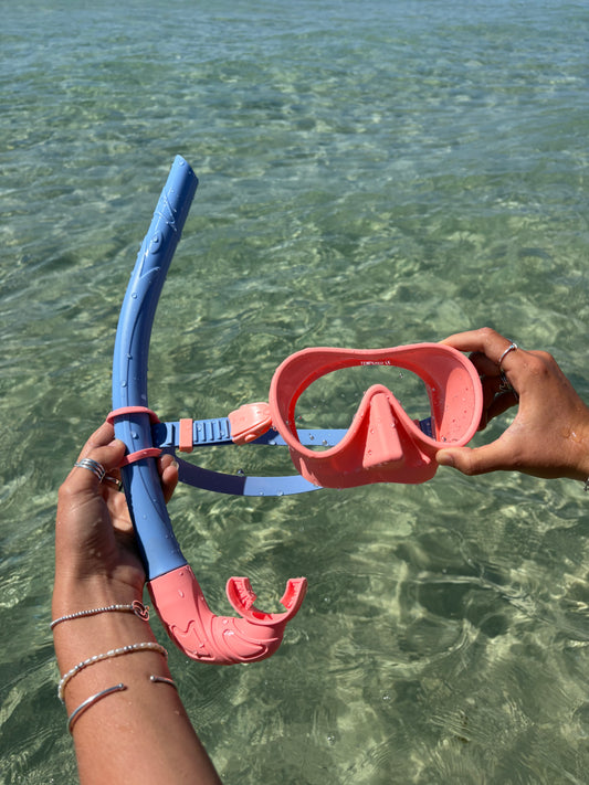Coral / Ocean Blue Two Tone Combo Snorkelling Set