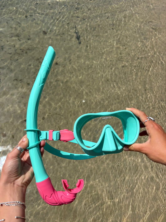 Aqua Marine / Hibiscus Pink Two Tone Snorkelling Set