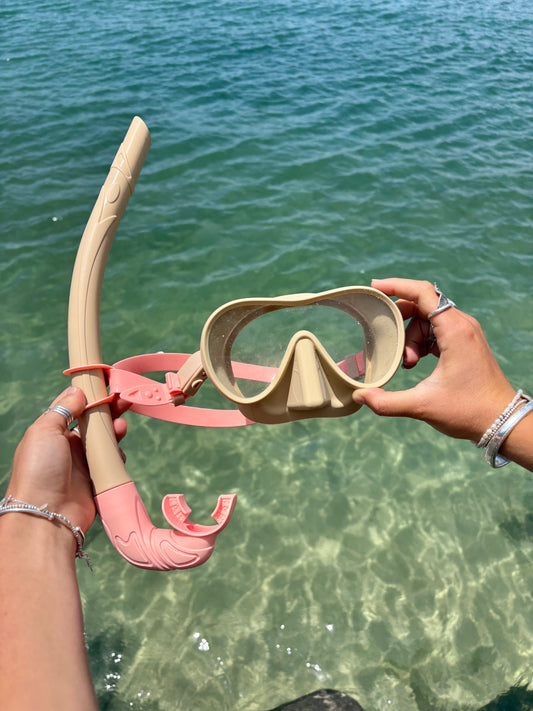 Caramel Latte / Coral Two Tone Combo Snorkelling Set