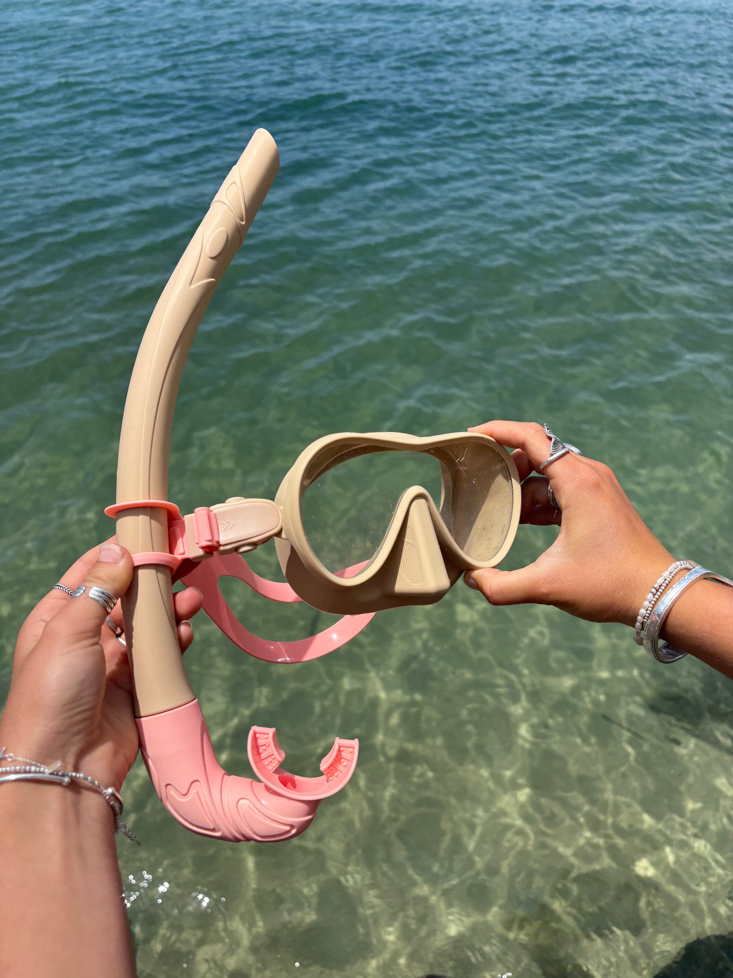 Caramel Latte / Coral Two Tone Combo Snorkelling Set
