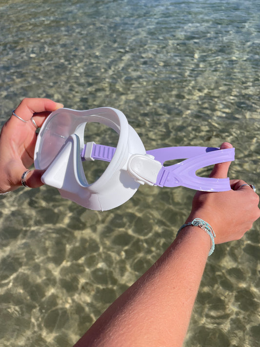 Whitewash / Purple Two Tone Snorkelling Mask