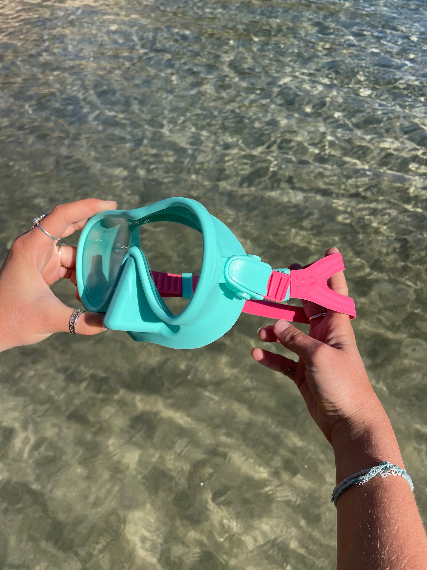 Aqua Marine / Hibiscus Pink Two Tone Snorkelling Mask