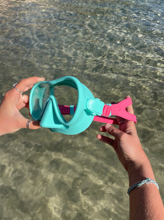 Aqua Marine / Hibiscus Pink Two Tone Snorkelling Mask