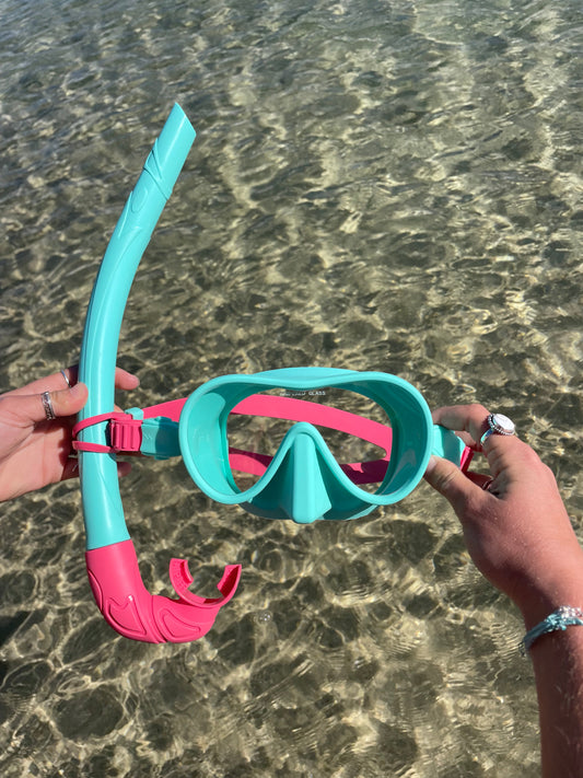 Aqua Marine / Hibiscus Pink Two Tone Combo Snorkelling Set