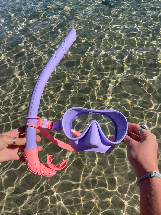 Purple / Coral Two Tone Combo Snorkelling Set