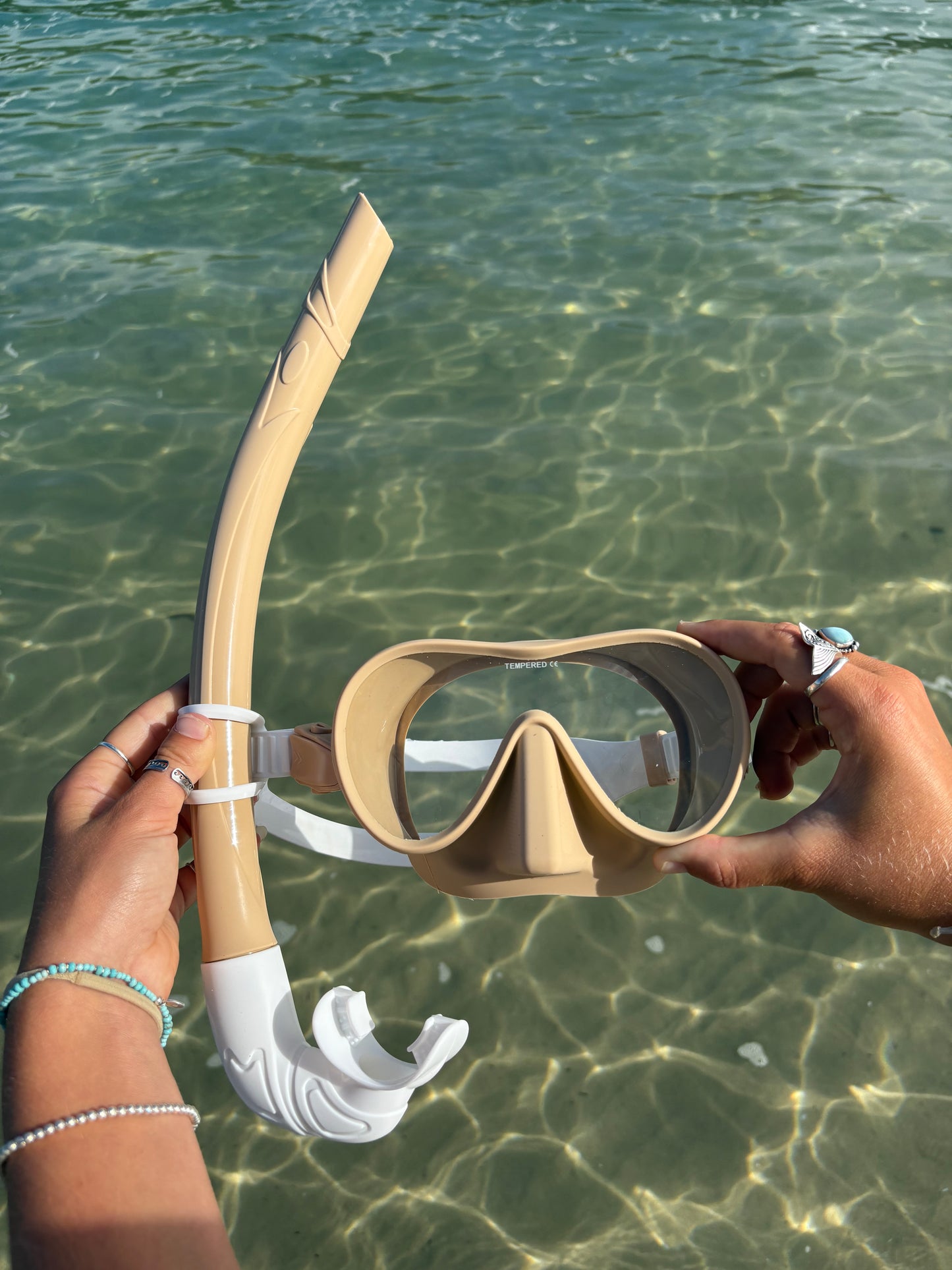 Caramel Latte / Whitewash Two Tone Combo Snorkelling Set