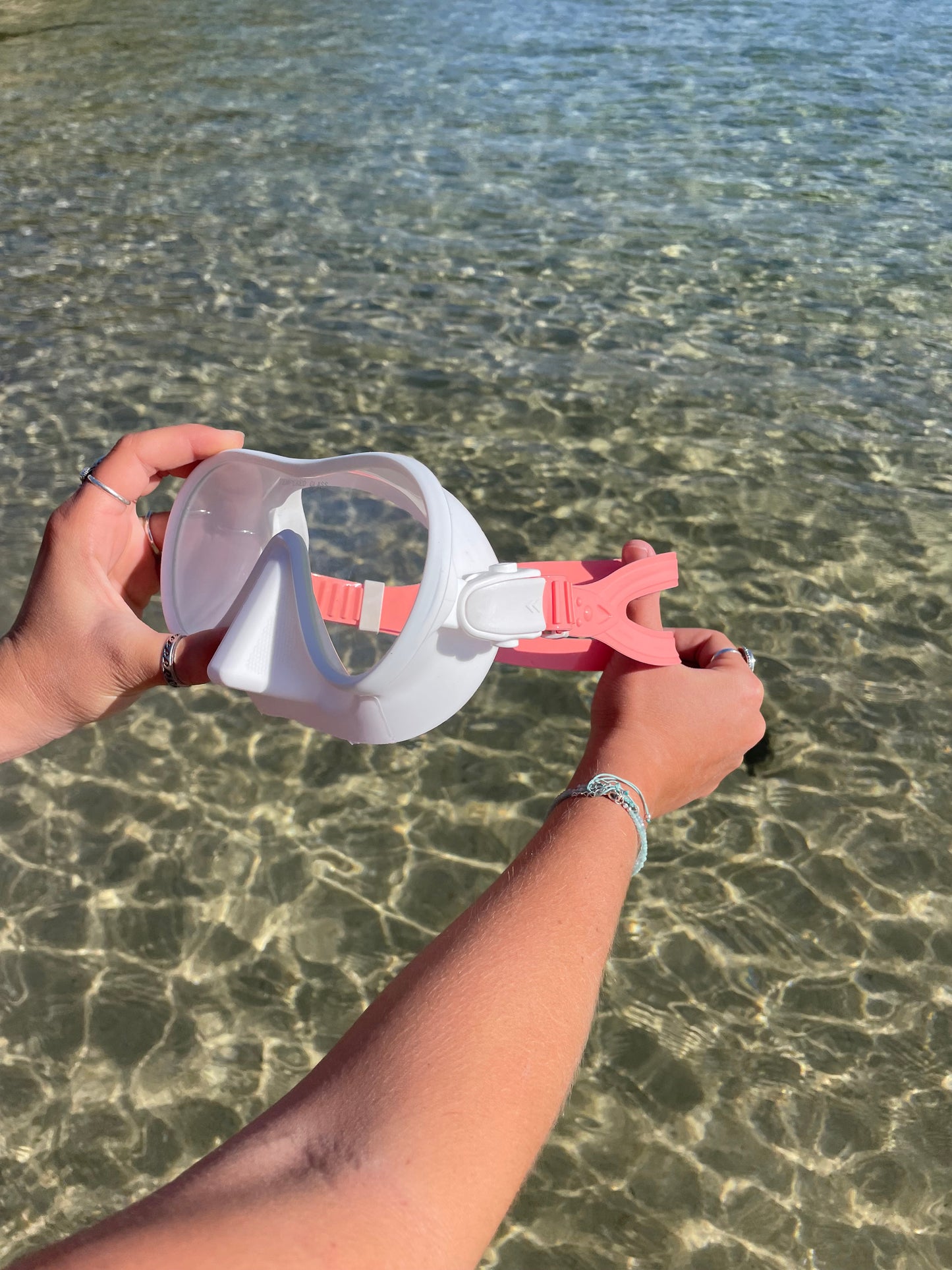 Whitewash / Coral Two Tone Snorkelling Mask