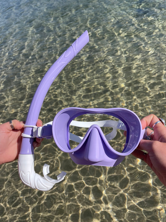 Purple / Whitewash Two Tone Combo Snorkelling Set