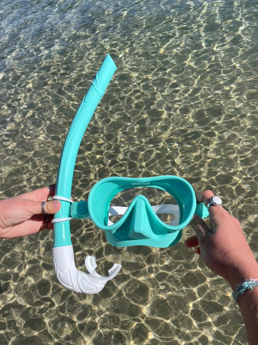 Aqua Marine / Whitewash Two Tone Combo Snorkelling Set