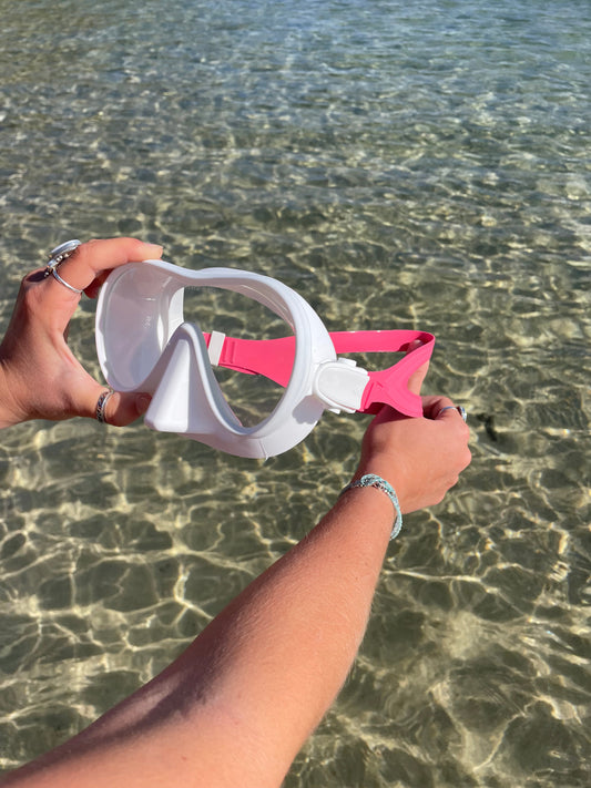 Whitewash / Hibiscus Pink Two Tone Snorkelling Mask