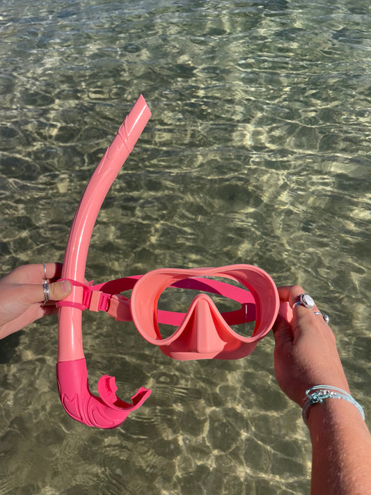 Coral / Hibiscus Pink Two Tone Combo Snorkelling Set